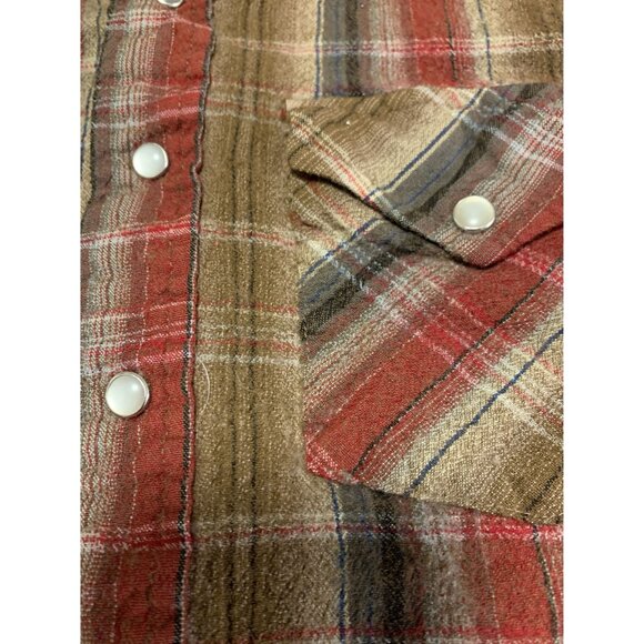 Pendleton Kids Virgin Wool Plaid Pearl Snap Shirt Size L - Picture 5 of 8